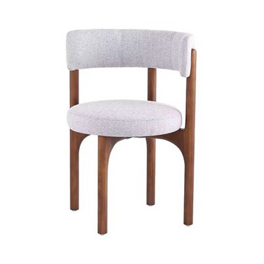 Tuhapuidust ja linasest polsterdatud kumer selja- ja istmetool