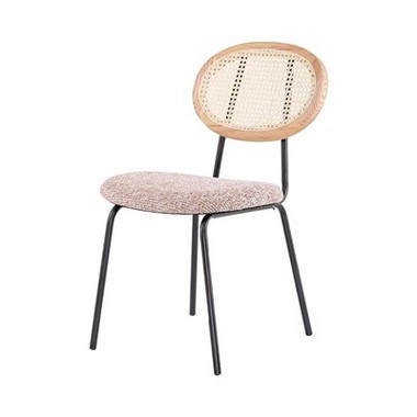 Nordic Accent Vintage metallraamiga puidust ümmargune rotangist seljatool